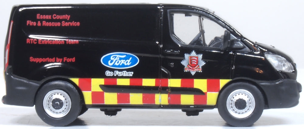 Model of the Ford Transit Custom Essex Fire & Rescue Service by Oxford at 1:76 scale.