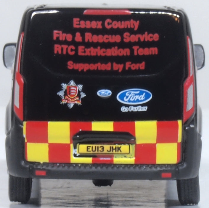 Model of the Ford Transit Custom Essex Fire & Rescue Service by Oxford at 1:76 scale.