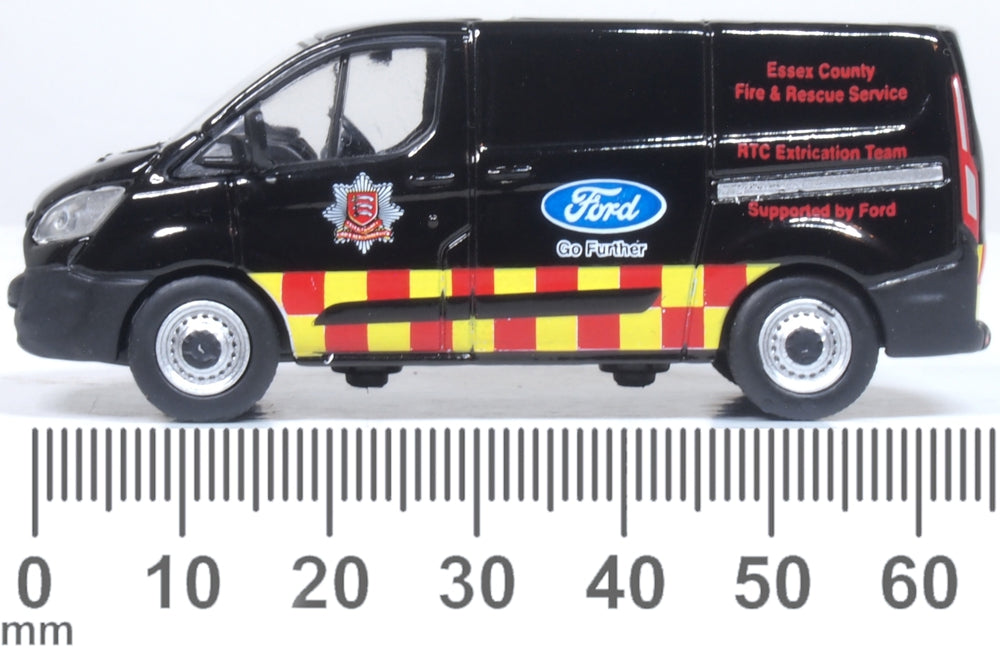 Model of the Ford Transit Custom Essex Fire & Rescue Service by Oxford at 1:76 scale.