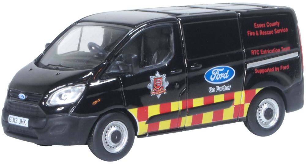 Model of the Ford Transit Custom Essex Fire & Rescue Service by Oxford at 1:76 scale.