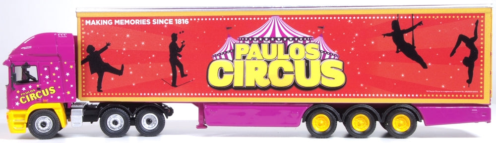 Oxford Diecast Paulos Circus ERF EC Box Trailer