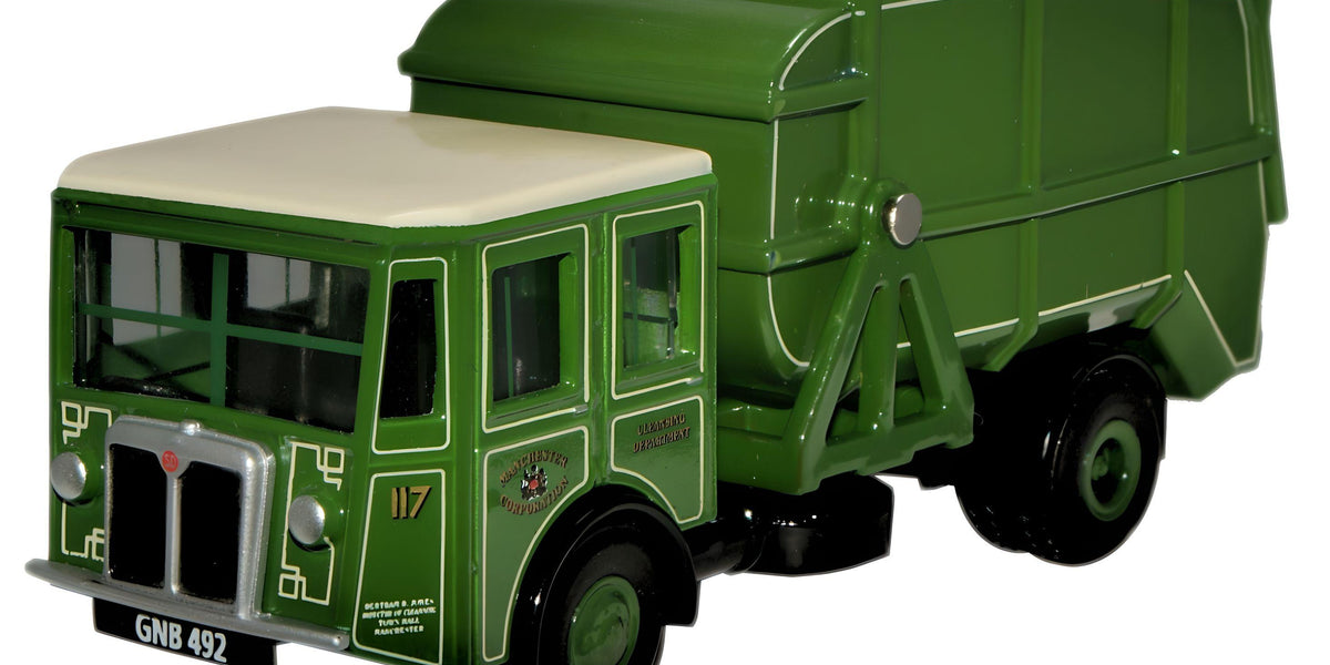 Oxford Diecast Manchester Corp Shelvoke u0026 Drewry Dustcart - 1:76 Scale