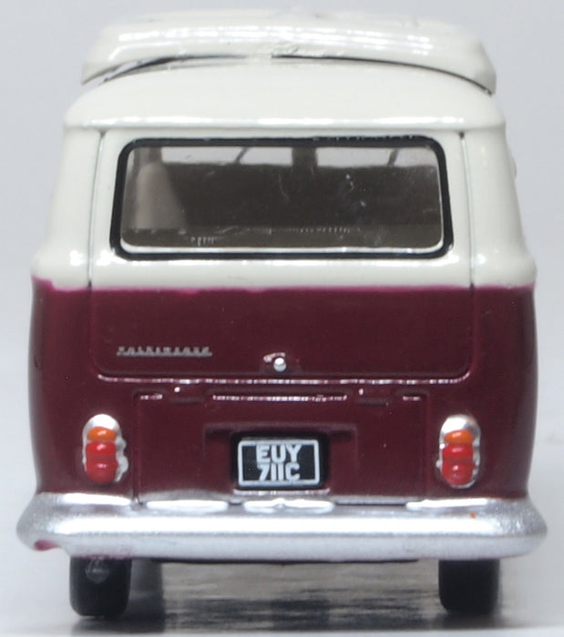 Model of the VW T1 Camper Titan Red/Beige Grey by Oxford at 1:76 scale.