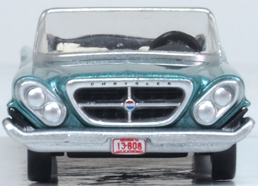 Oxford Diecast 1961 Chrysler 300 Convertible (open) Tahitian Turquoise