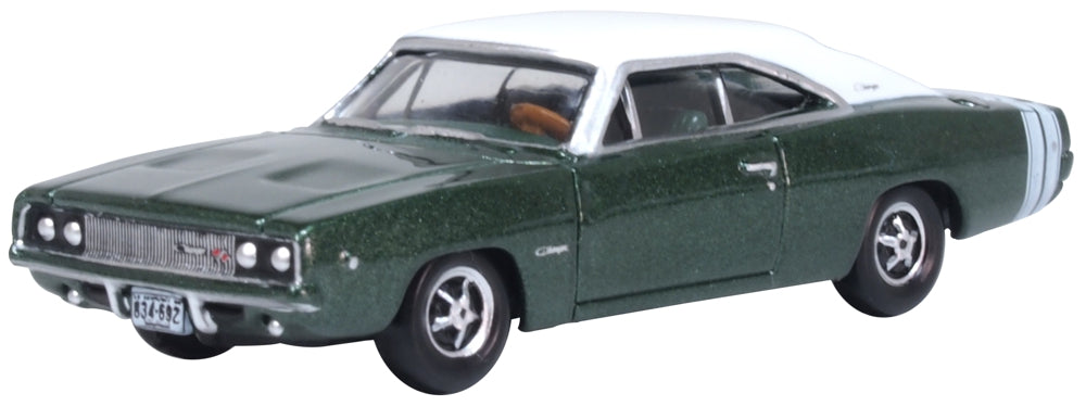 Oxford Diecast 1968 Dodge Charger Racing Greenand White