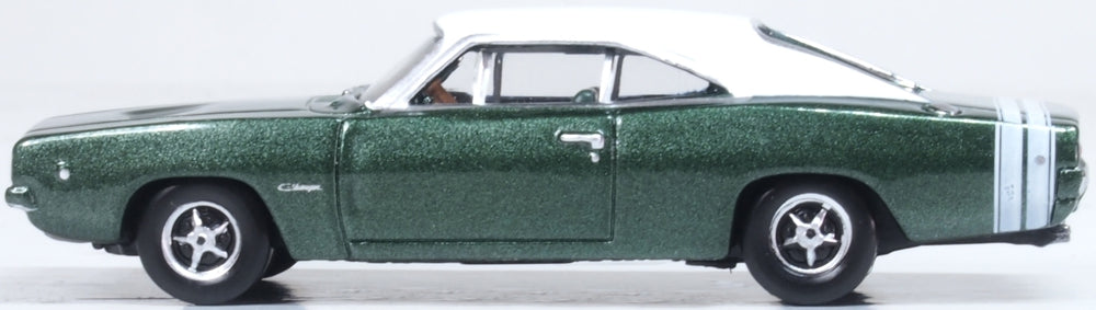 Oxford Diecast 1968 Dodge Charger Racing Greenand White