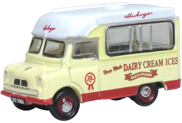 Model of the Bedford CA Ice Cream Van Hockings by Oxford at 1:148 scale.