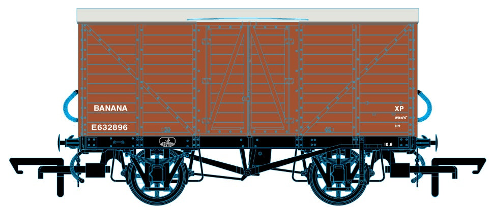 Oxford Rail GE Banana Van - BR E632896  1:76