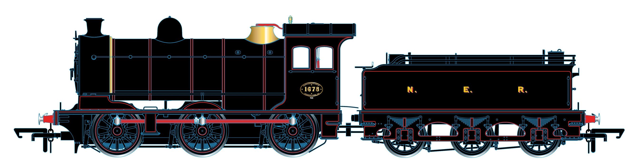 NER P2 (lined black) 1678 0-6-0 Class J26