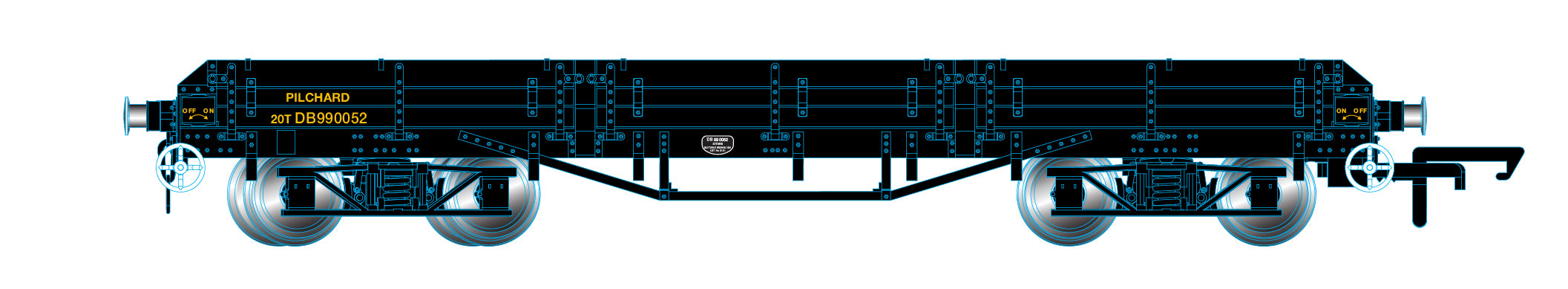 Oxford Rail Pilchard Wagon - BR Black DR990052 1:76