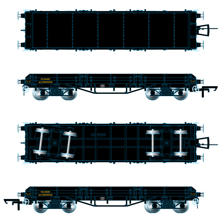 Oxford Rail Pilchard Wagon - BR Black DR990052 1:76