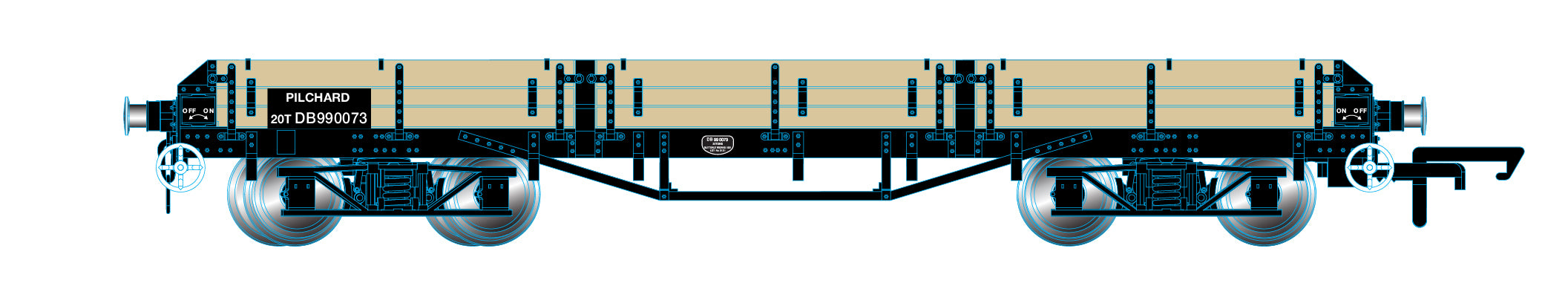 Oxford Rail Pilchard Wagon - BR Unpainted Wood DB990073  1:76