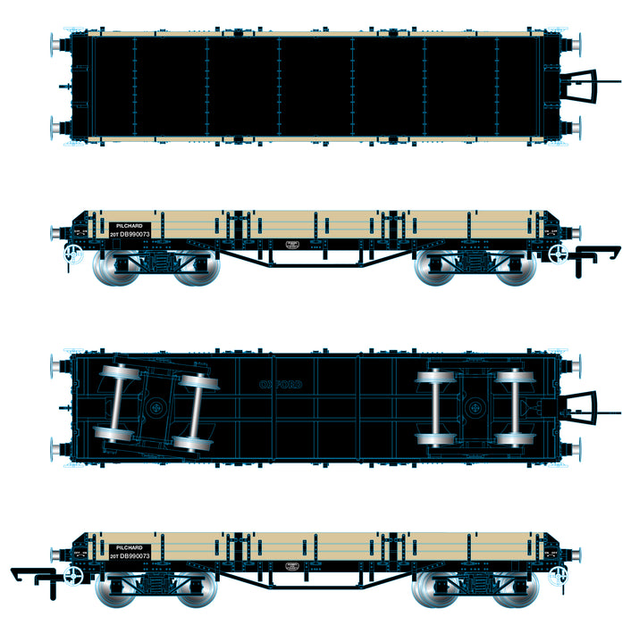 Oxford Rail Pilchard Wagon - BR Unpainted Wood DB990073  1:76