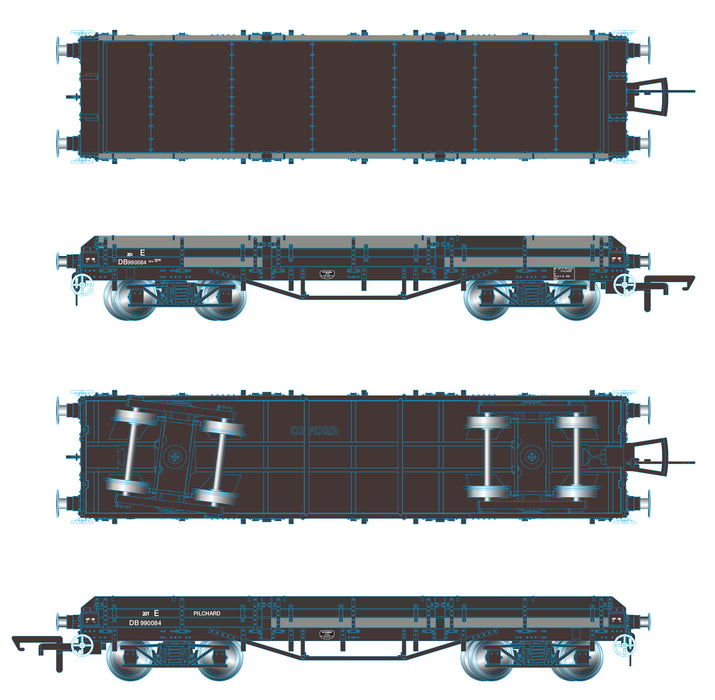 Oxford Rail Pilchard Wagon - BR Weathered DR990084 1:76