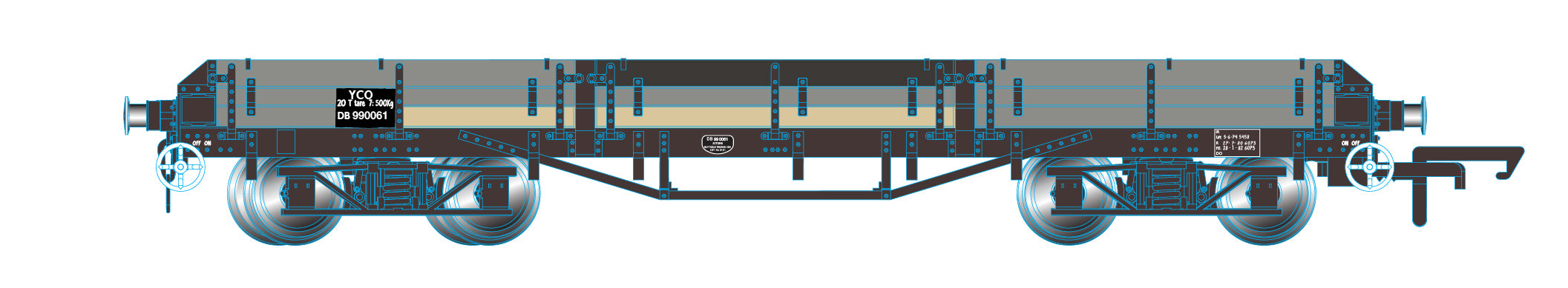 Oxford Rail Pilchard Wagon - BR Tops Weathered DB990061 1:76