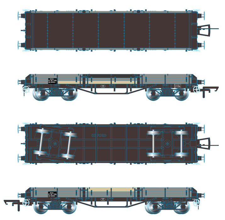 Oxford Rail Pilchard Wagon - BR Tops Weathered DB990061 1:76