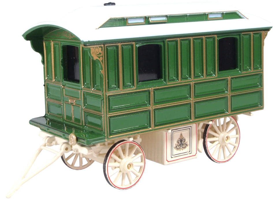 Oxford Diecast Showmans Living Wagon Green/cream