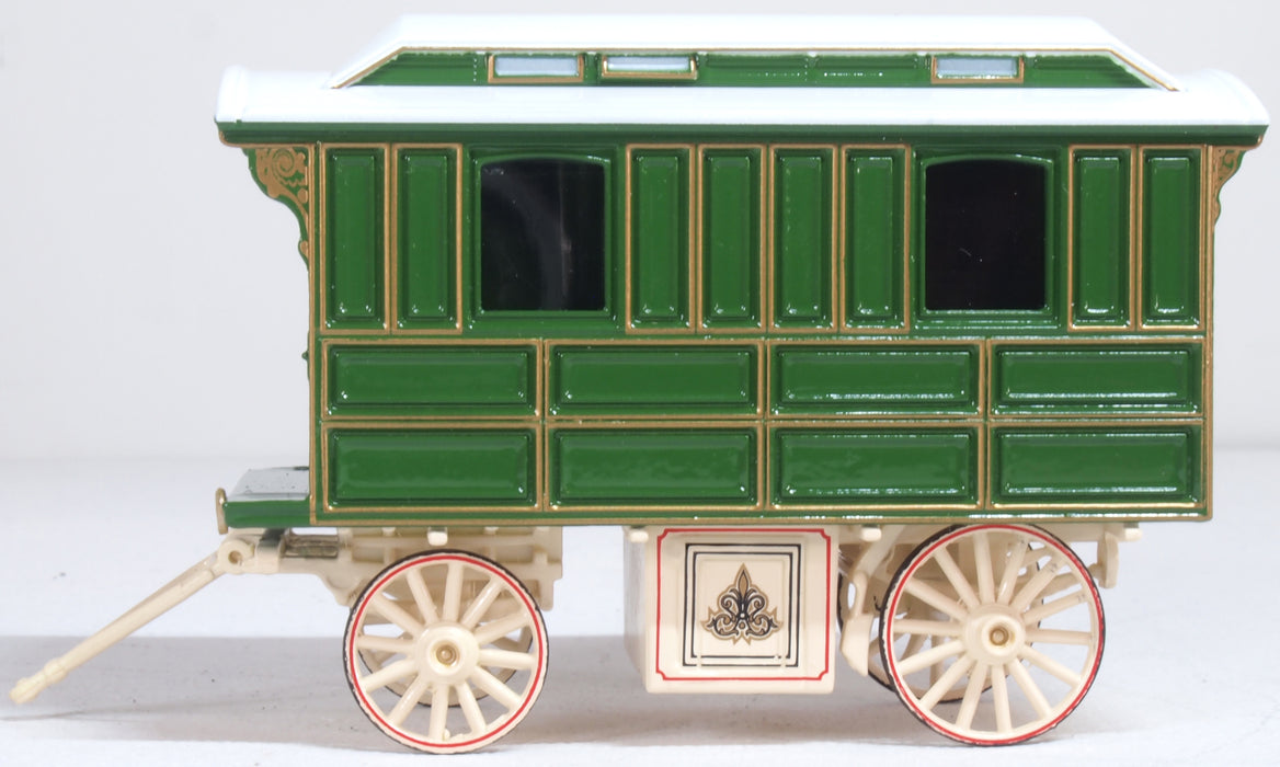 Oxford Diecast Showmans Living Wagon Green/cream