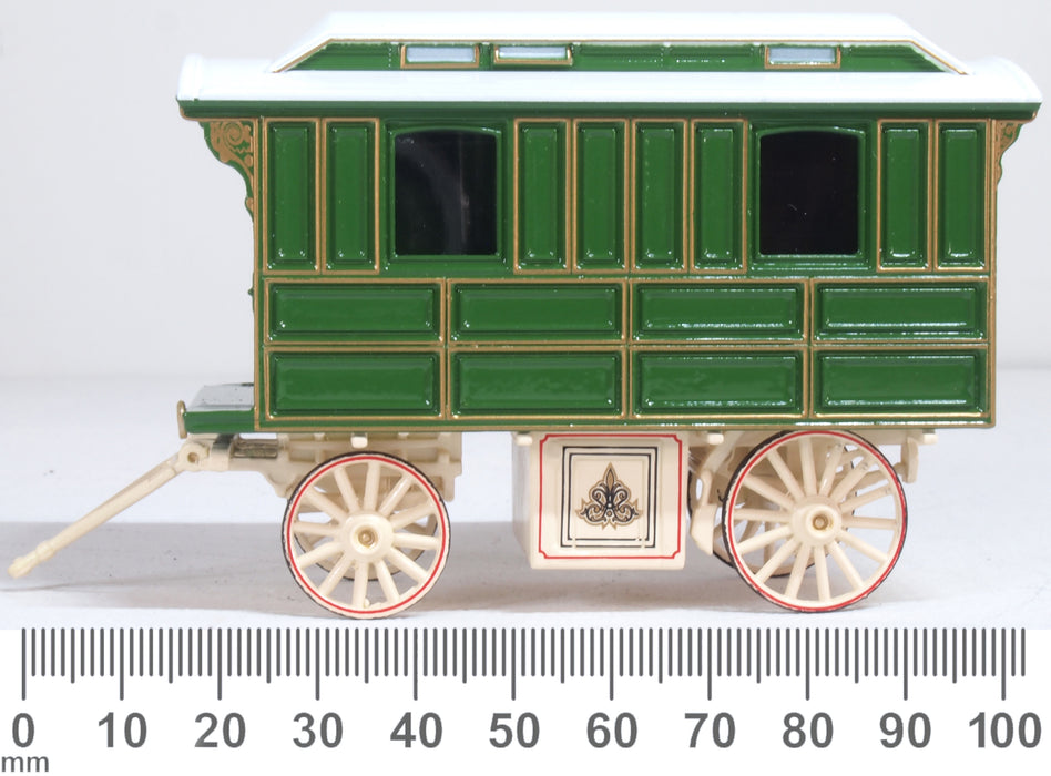 Oxford Diecast Showmans Living Wagon Green/cream