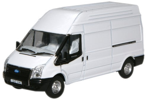 Oxford Diecast White Transit LWB High - 1:76 Scale